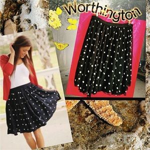 🗺️ Worthington Sheer Spring Fling Polka Dot Skirt
